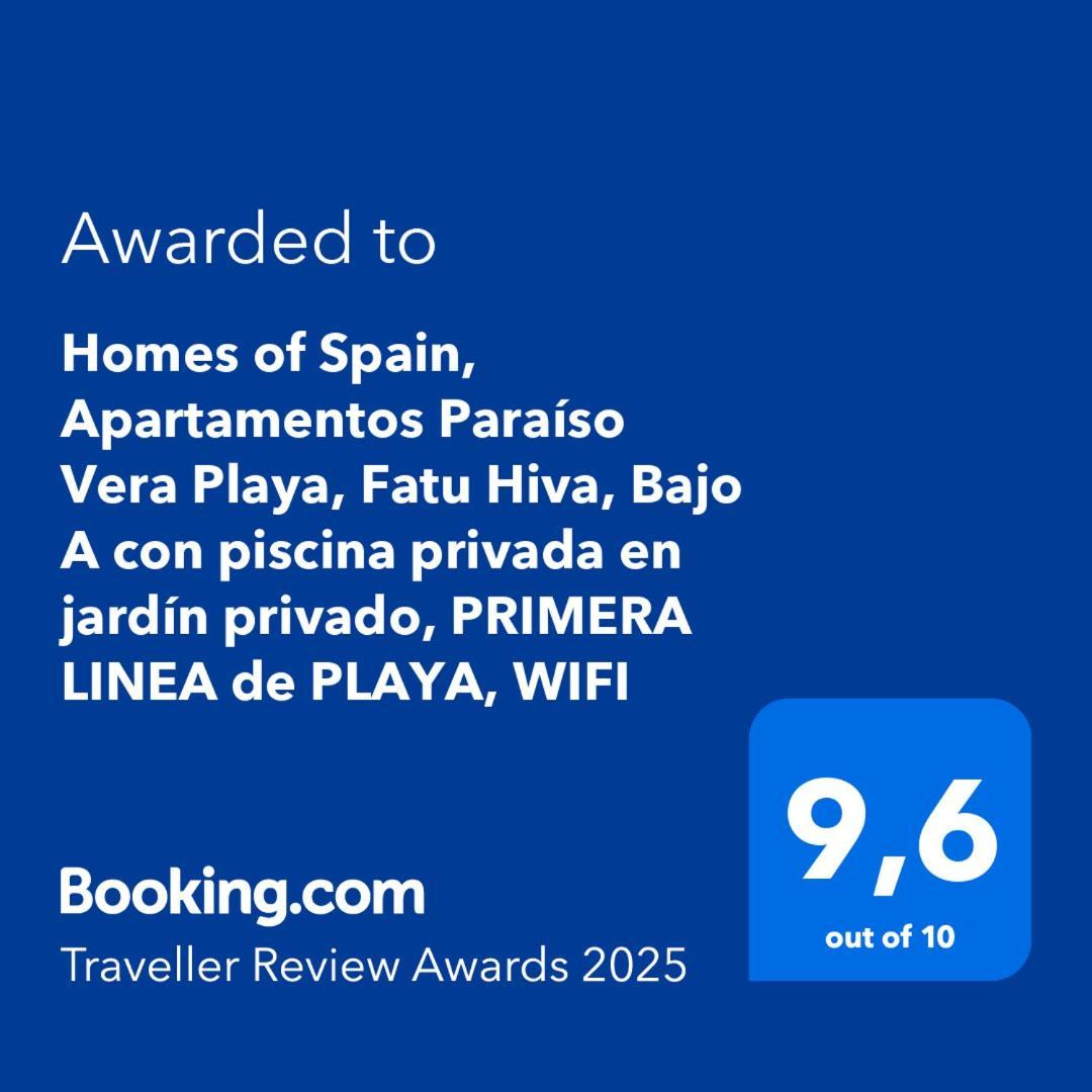 Homes Of Spain, Apartamentos Paraiso Vera Playa, Fatu Hiva, Bajo A Con Piscina Privada En Jardin Privado, Primera Linea De Playa, Wifi Exteriör bild